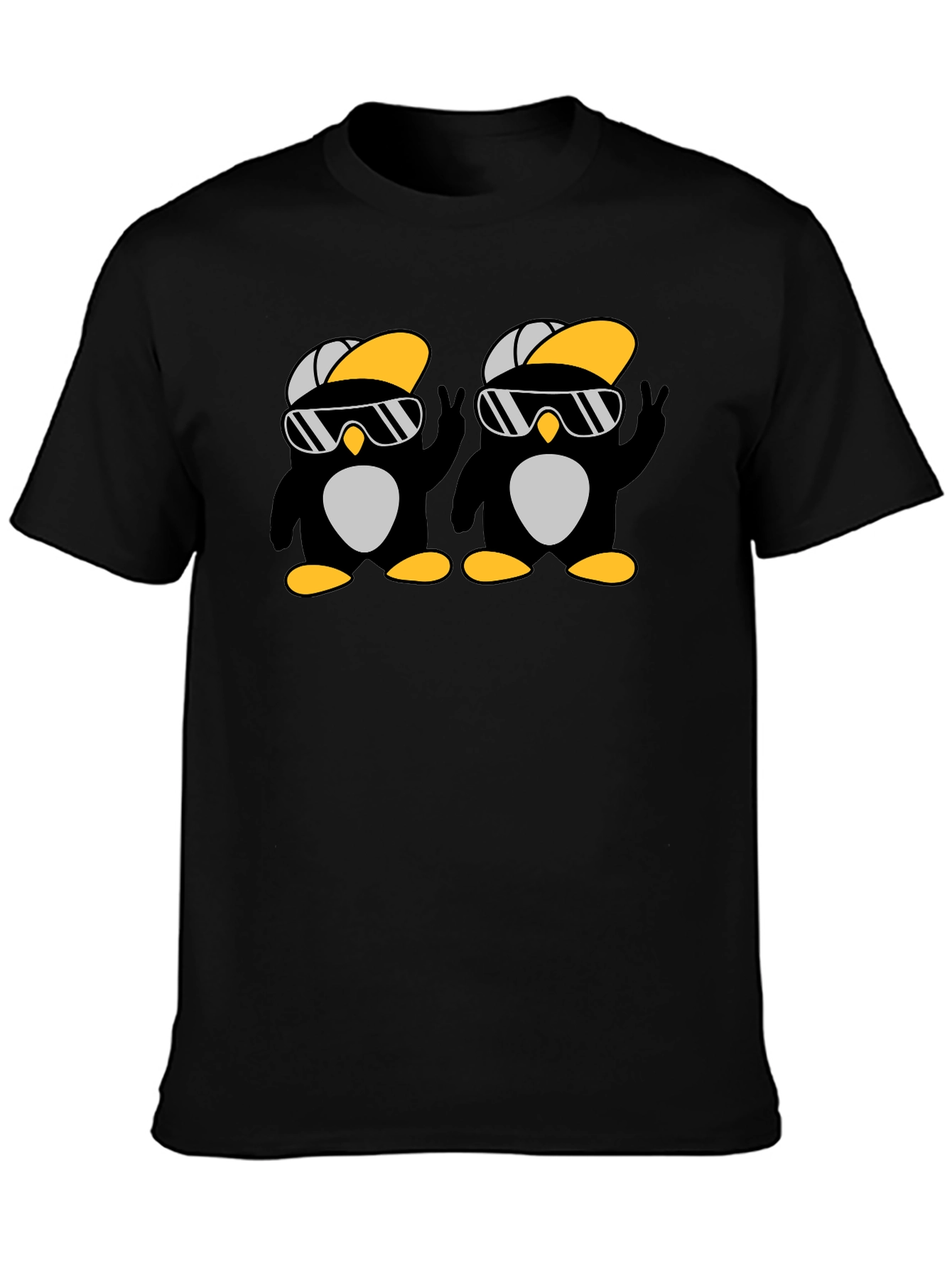Cool Penguin Duo Black T-Shirt